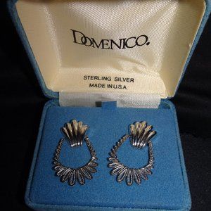 Vtg. Domenico 925 Silver Door Knocker Earrings